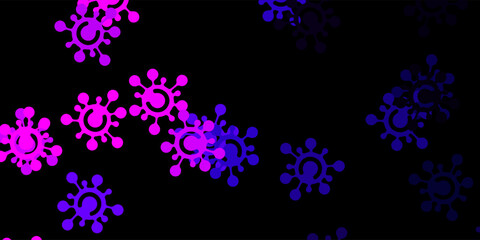 Dark purple vector template with flu signs.