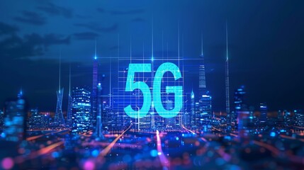 High-speed 5g wireless network connectivity diagram featuring cloud computing, data storage, and synchronization technology for smart cities and financial services, illustrating global online connecti