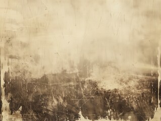 Old worn scratched photograph texture sepia tones faded details, and distressed edges.