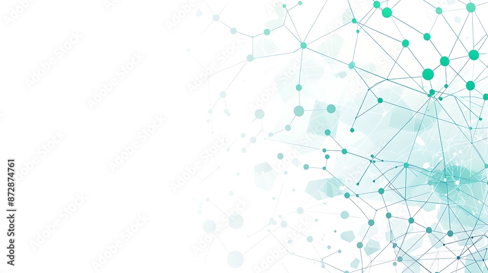 Wall mural a sleek and colorful plexus-style background with white and teal nodes for a tech template, simple a