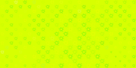 Light green, yellow vector template with flu signs.