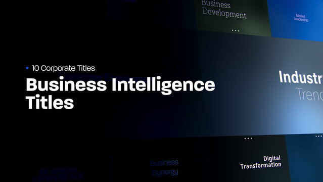 Business Intelligence Titles | 10 Motion Titles with Control Panels