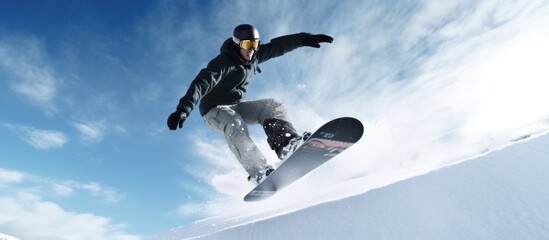 Snowboarding Under a Clear Sky
