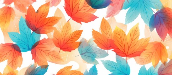 Obraz premium Watercolor Autumn Leaves Pattern
