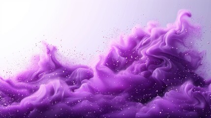 Abstract purple smoke and particle effects on a light background