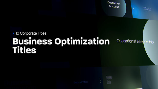 Business Optimization Titles | 10 Motion Titles with Control Panels