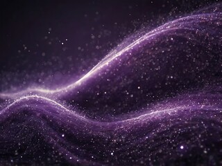 Fototapeta premium Dark digital abstract background wallpaper with purple waves and particles of light, unique graphic design
