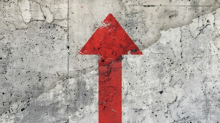Red hand drawn arrow line pointing upwards