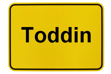 Illustration eines Ortsschildes der Gemeinde Toddin in Mecklenburg-Vorpommern