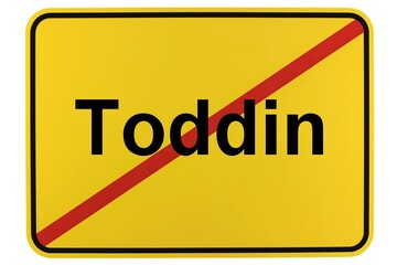 Illustration eines Ortsschildes der Gemeinde Toddin in Mecklenburg-Vorpommern
