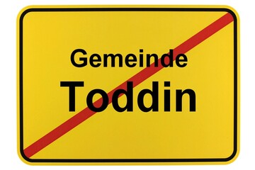 Illustration eines Ortsschildes der Gemeinde Toddin in Mecklenburg-Vorpommern