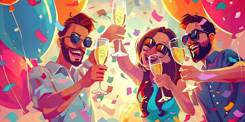 a image of a group of people holding glasses of champagne