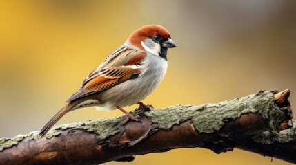 red backed shrike on branch