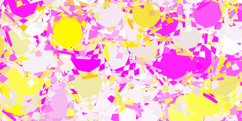 Light Pink, Yellow vector texture with random triangles.