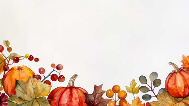Ink watercolor illustration capturing deep amber and rich chocolate hues symbolizing Thanksgivings harvest bounty banner design watercolour background 