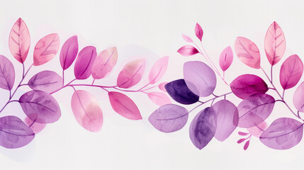 Fototapeta premium Ink watercolor illustration capturing delicate pale pinks and rich purples to represent All Saints Day banner design watercolour background 