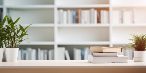 Books on Table in Library