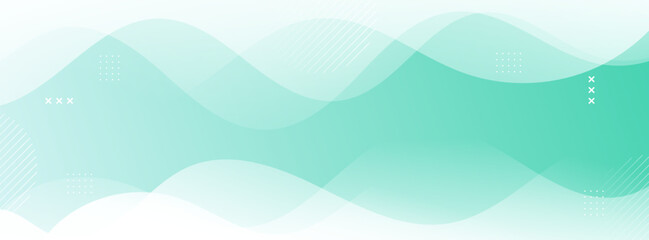 070240028Banner background. Abstract. Green gradations. Wavy effect stye. White . Memphis. Eps 10