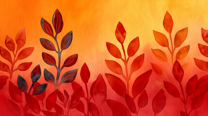 Ink watercolor illustration highlighting fiery red and golden hues with intricate motifs celebrating Diwali festivities banner design watercolour background 