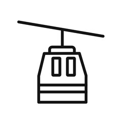 aerial tramway icon linear vector graphics sign
