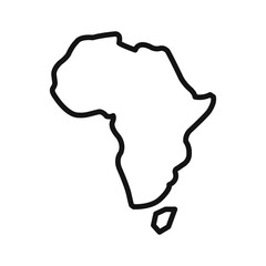 africa map icon linear vector graphics sign