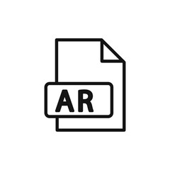 AR File Document Icon linear vector graphics sign