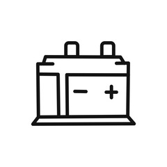 Car Battery Icon linear vector graphics sign