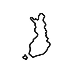 map of Finland icon linear vector graphics sign