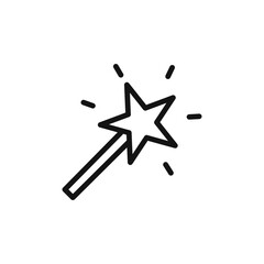 magic wand icon linear vector graphics sign