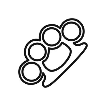 recommend clip art: brass knuckles icon linear vector graphics sign