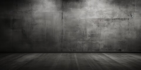 Dark Concrete Wall and Wooden Floor