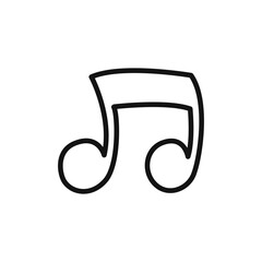 music note icon linear vector graphics sign