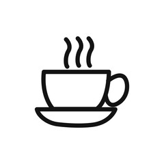 Coffee cup icon linear vector graphics sign