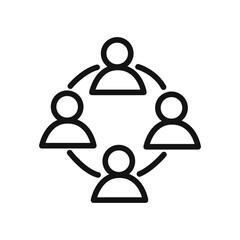 collaboration icon linear vector graphics sign