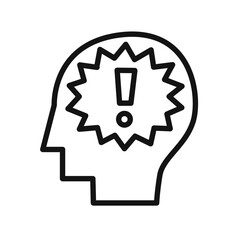 Nervous breakdown icon linear vector graphics sign