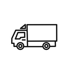 Delivery Truck Icon linear vector graphics sign