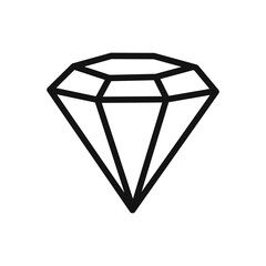 diamond icon linear vector graphics sign