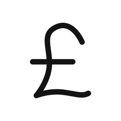 Pound icon linear vector graphics sign