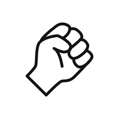 punch fist hand icon linear vector graphics sign