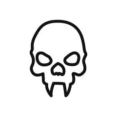 Evil skull icon linear vector graphics sign