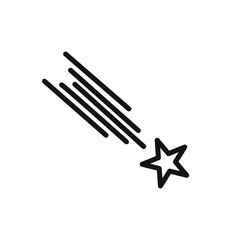 Falling Star Icon linear vector graphics sign