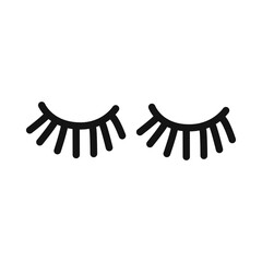 False eyelashes icon linear vector graphics sign