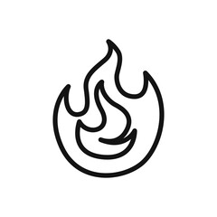 Fire Icon linear vector graphics sign