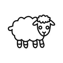 sheep icon linear vector graphics sign