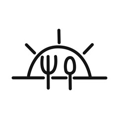 Sunrise Breakfast Icon linear vector graphics sign