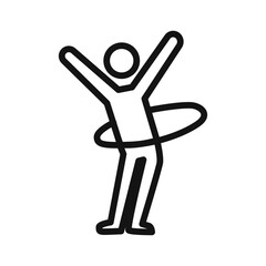 stick man hoop icon linear vector graphics sign