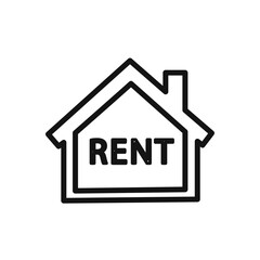 House rent icon linear vector graphics sign