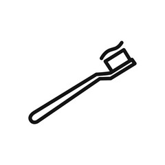 tooth brush icon  linear vector graphics sign