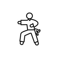 karate icon linear vector graphics sign