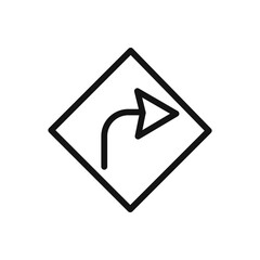 Turn to the Right Icon linear vector graphics sign